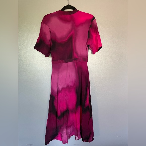 The Kit | Cobie Shirtdress in Pink and Black Love Haze Button Up Midi Sz 4 - Picture 11 of 16